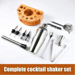 12-Piece Cocktail Shaker Set Bartender Kit With Bamboo Stand,Professional Bar Bartender Shaker Set,750ml