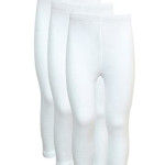 3- Pieces Full Length Pants Inner Girls Leggings With Elasticized Waistband Cotton White
