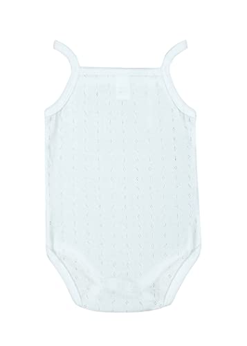 4-Pieces Bodysuit Onesies barbtoz Perforated Baby Girls Underwear Cotton 100% White