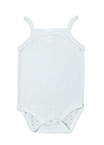 4-Pieces Bodysuit Onesies barbtoz Perforated Baby Girls Underwear Cotton 100% White