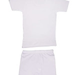 6 - Pieces Cotton Roundneck Undershirt and Short Underwear Boy Set White