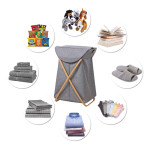 Laundry Hamper with Lid,Fabric Laundry Basket Clothe Sorter Bin,Foldable Waterproof Moisture-proof Laundry Basket