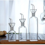 Oil Bottle Glass Olive Oil Dispenser Bottle Glass Set, 2 Pcs  Cooking Vinegar Measuring Dispenser with  and BBQ (250ml + 500ml)