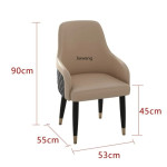 Nordic Dining Chair for Kitchen Customized Simple Chair Leisure Designer Armchair Solid Wood Gilded Leather Cloth Home Furniture (Set of 4)