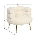 Influencer White Home Furniture U Form Channeled Upholstery Boucle Chair (White)