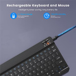 Wireless Bluetooth Rechargeable Keyboard, Multi-Device Universal Bluetooth iOS Android Windows iPad iPhone Tablets, Tablets