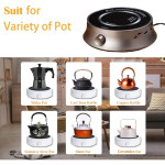 Electric Coffee Pot Warmer with 900ml Teapot,Electric Teapot Stove,800W,Silver