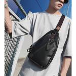 Men's Leather Chest Bag, Fashionable and Trendy Shoulder Bag, Crossbody Bag, Sling Bag, Bike Backpack.