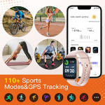 DIZO Watch 2 Sports Smart Watch for Android/iOS  Rate and Blood Oxygen Monitor,Sleep Monitor 5ATM  Touchscreen Smartwatch (Golden Pink)