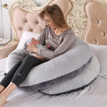Home Pregnancy Pillow, 140 cm Full Body Pillow Maternity Pillow for Pregnant Women,Comfort C Shaped Pillow with Removable Washable Velvet Cover
