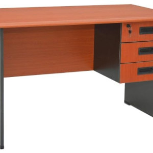 Wooden Office Desk MAF-WT160CM with 3 Drawer with 1 Drawer with Key lock simple desk easy to Install and easy to move anywhere good for home use office use etc. (Cherry)