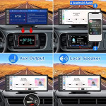 RoadMap World's First *Dual BlueTooth With Car Logo* Portable Wireless Carplay/Android Auto Display - 10.26" HD IPS Touch Screen, Mobile Mirroring, Play Video files (For Audi)