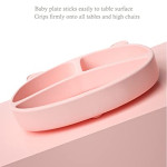 Baby Plates with Suction Divided, Silicone Plates for Kids Toddlers Self Feeding Training Dish for Weaning Babies Fits Most Highchair Trays