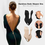Strapless Backless Bras for Women Bodysuit,Seamless U Plunge Shapewear,White