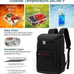 Insulated Backpack Cooler for Camping,24Cans Large Capacity Backpack Food Drinks Container Cooler Bag