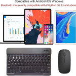 Set of Rechargeable Bluetooth Keyboard and Mouse - Compact and Slim - Portable  Android/iOS/Windows - Smart Phone/Tablet/PC 