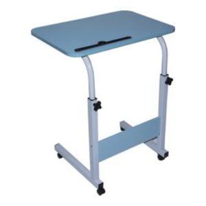 Laptop Table Desk Stand Mobile Computer Height Adjustable With Rolling Wheel For Bedroom Living Room Office Blue Color 60X40Cm