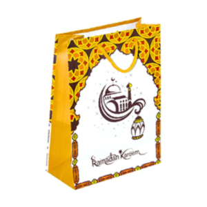 Ramadan Kareem Gift Bag Set, 12-Pieces, 32 x 26 x 10cm, Yellow/Brown