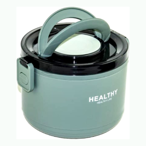 Healthy Life Single Layer Stainless Steel Inner Round Lunch Box, 1 Liters, Blue