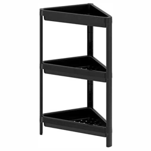 Corner Shelf Bathroom Storage Organizer (33x33x71cm) Black