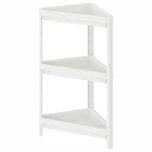 Corner Shelf Bathroom Storage Organizer (33x33x71cm) (White)