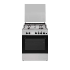 4 Burner Gas Cooker 60 x 55cm, Full Safety, Automatic Ignition, Gas Oven with Rotisserie U6065FS Black/Silver