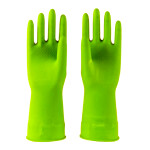 Rubber Dishwashing Extra Thickness Long Sleeves Household Latex Glove, Green