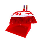Cleano Broom Dustpan & Brush Set, Red