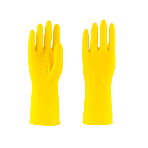 Cleano Household Latex Rubber Dishwashing Long Sleeve Gloves, Yellow, 1 Pair