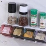Kitchen Seasoning Spice Storage Container Set with Cover & Spoon, Multicolour