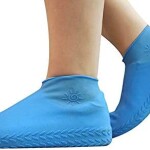 Silicone Waterproof Foldable Non-slip Wear-resistant Shoe Covers for Men & Women, SFZ-726-1, 1 Pair, Blue