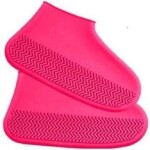 Yoangry Waterproof Silicone Shoes Cover with Non-slip Sole for Rainy & Snowy, 1 Pair, Pink