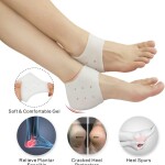 Silicon Moisturizing Pain Relief Foot Support to Eliminate Cracks Heel Swelling, White, Medium