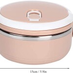 Hztyyier Stainless Steel Thermal Insulated Lunch Box with Buckles, 0.7 Liters, Pink