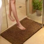 Non-Slip Bathroom Carpet Mat, 40 x 60cm, Brown