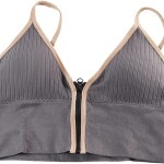 Bheema Deep V Zipper Backless Wireless Padded Push Up Bras for Women, Grey, Free Size