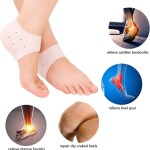 Taran Silicon Moisturising Pain Relief Foot Support to Eliminate Cracks Heel Swelling, White, Medium