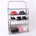 IN-HOUSE SHOE ORGANIZER FOR ENTRYWAY MULTIFUNCTIONAL SHOE STORAGE RACK STAINLESS STEEL 5-LAYER SHOE RACK SAVING SPACE ENTRANCE HALLWAY SHOE RACK