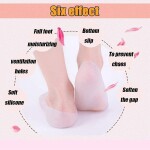 Moisturizing Silicon Full Length Socks for Crack Heels and Pain Relief, 1 Pair, Beige
