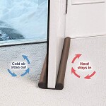 Smart Saver PVC Soundproof Under Door Twin Draft Stopper, 36-inch, Brown