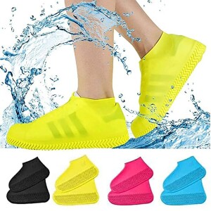 Luxaco Silicone Waterproof Foldable Non-slip Wear-resistant Shoe Covers for Men & Women, SFZ-726-2, 1 Pair, Yellow