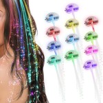 Mammoth Sales Flashing Optics 14" Led Lights Hair Clips & Pins, Pink, 6 Pieces