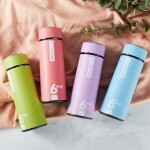 Glass Water Bottles With Plastic Cover Double Deck Heat Insulation Bottle 450ml Multi-Color, Water Bottle Hot & Cold Wide Mouth