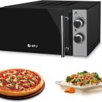 SPJ Microwave Oven 20L 700W With 6 Power Levels, Child-Safety-Lock, Defrost Function, BLACK, MWBLU-20L002