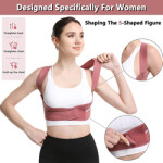 Posture Posture Corrector Belt Spinal Cord Adjustable Physical Therapy Posture Support, Medium, Pink