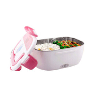 Daetng Detachable Stainless Steel Electric Heating Lunch Box, 1.5 Liters, Pink/White