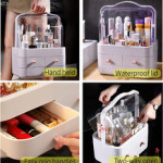 Dust Proof Makeup Organizer, Cosmetic & Jewelry Storage with Dustproof Lid, Display Boxes with Drawers for Vanity