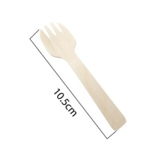 Rosymoment 100 Pieces Heavyweight Disposable Wooden Fork, Beige