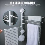Towel Racks for Bathroom Rotating Bathroom Four bar Suction Cup Wall Hanging White Towel Bar Towel Holder Towel Hanger