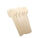 Rosymoment 100 Pieces Heavyweight Disposable Wooden Fork, Beige